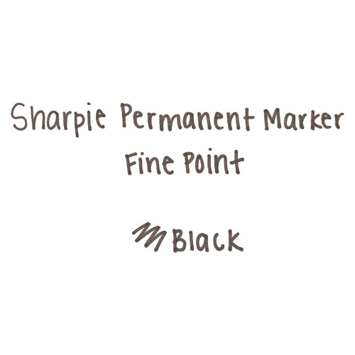 Picture of Fine Tip Permanent Marker, Fine Bullet Tip, Black, 5/Pack