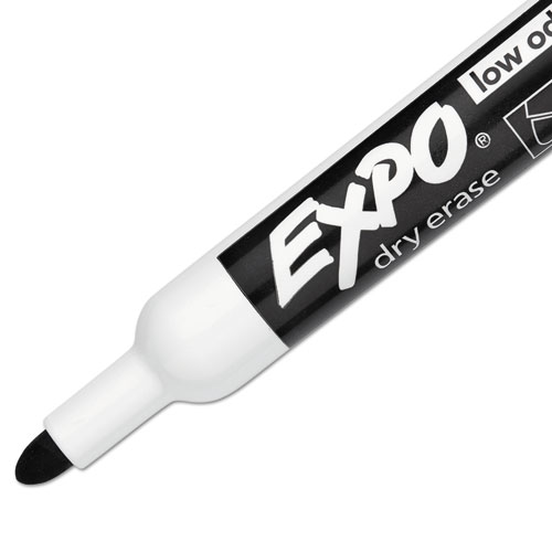 Picture of Low-Odor Dry-Erase Marker, Medium Bullet Tip, Black, Dozen