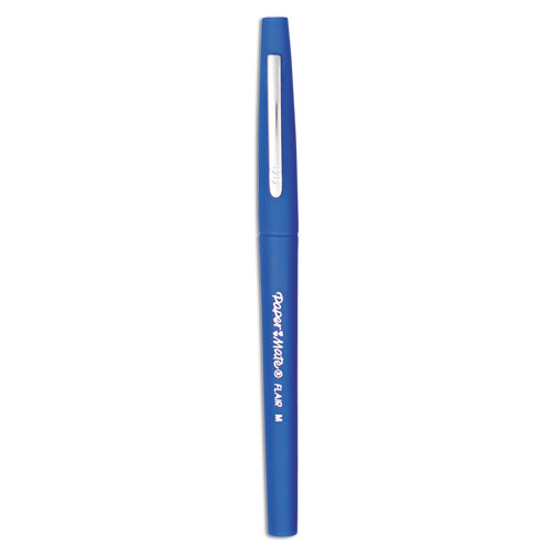 Picture of Point Guard Flair Felt Tip Porous Point Pen, Stick, Medium 0.7 mm, Blue Ink, Blue Barrel, Dozen