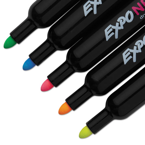 Picture of Neon Dry Erase Marker, Bullet Tip, Assorted, 5 per Pack