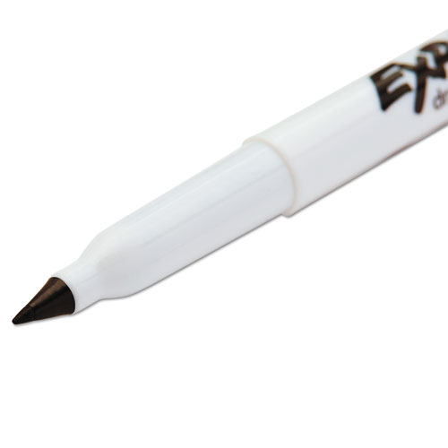 Picture of Low-Odor Dry-Erase Marker, Extra-Fine Bullet Tip, Black, 4/Pack