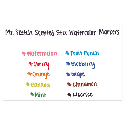 Picture of Scented Stix Watercolor Marker Set, Fine Bullet Tip, Assorted Colors, 10/Set