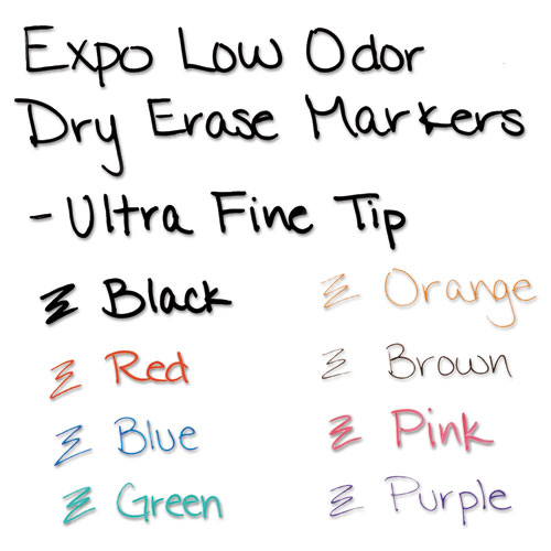 Picture of Low-Odor Dry-Erase Marker, Extra-Fine Bullet Tip, Assorted Colors, 8/Set