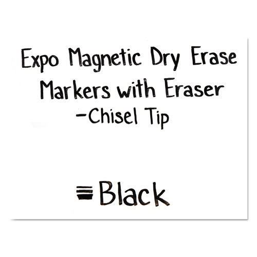 Picture of Magnetic Dry Erase Marker, Broad Chisel Tip, Black, 4/Pack