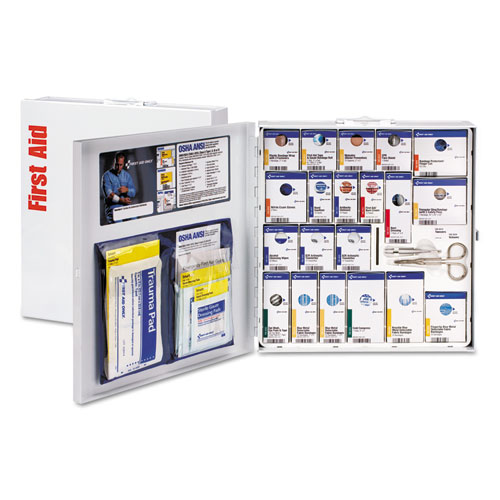 Picture of ANSI 2015 SmartCompliance Food Service First Aid Kit, w/o Medication, 50 People, 260 Pieces, Metal Case