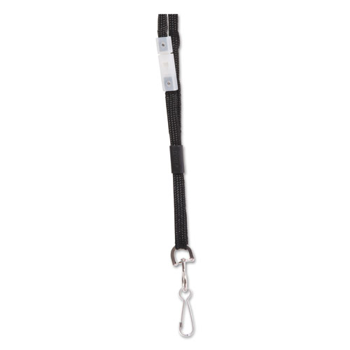 Picture of Safety Breakaway Lanyard, Metal Hook Fastener, 36" Long, Black