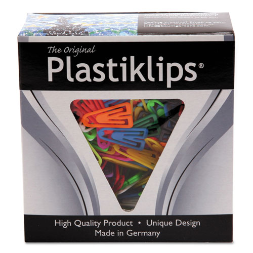 Picture of Plastiklips Paper Clips, Small, Smooth, Assorted Colors, 1,000/Box