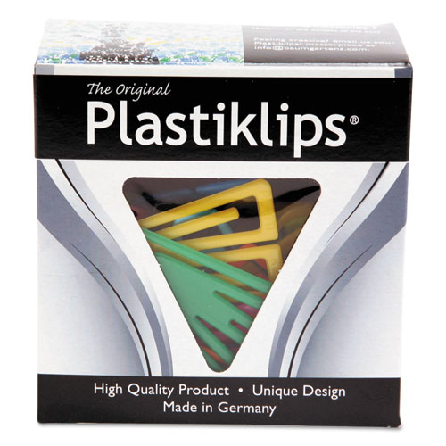 Picture of Plastiklips Paper Clips, Extra Large, Smooth, Assorted Colors, 50/Box