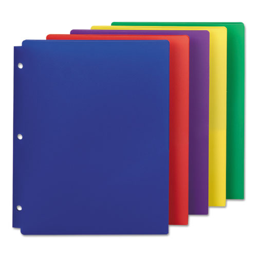 Picture of Poly Snap-In Two-Pocket Folder, 50-Sheet Capacity, 11 x 8.5, Assorted, 10/Pack