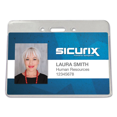 Picture of Sicurix Proximity Badge Holder, Horizontal, 4w x 3h, Clear, 50/Pack