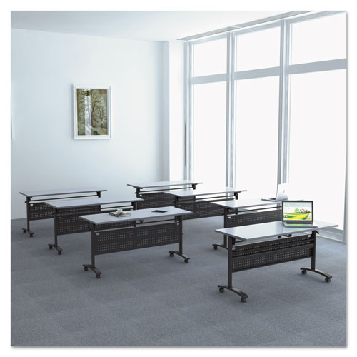 Picture of Alera Valencia Flip Training Table Base, Modesty Panel, 57.88w x 19.75d x 28.5h, Black