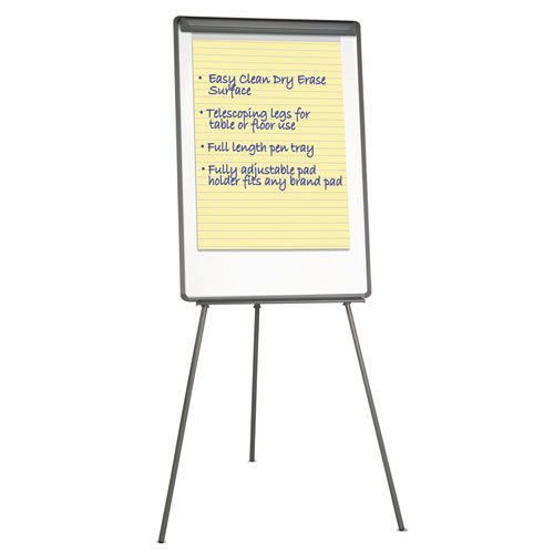 Picture of Basic Tripod Melamine Presentation Easel, 22.5 x 42, White/Black