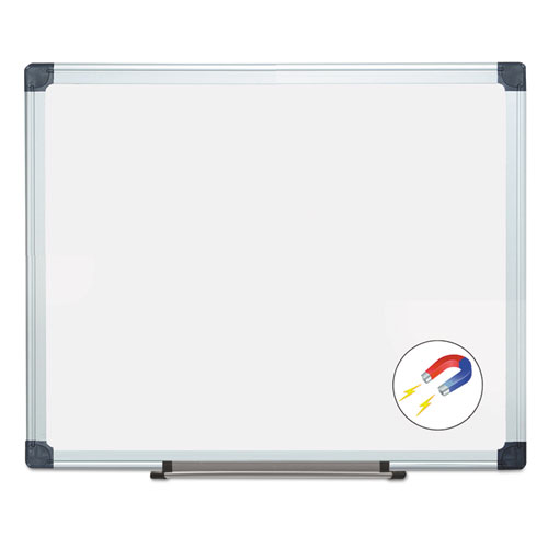 Picture of Porcelain Value Dry Erase Board, 24" x 36", White Surface, Satin Aluminum Frame