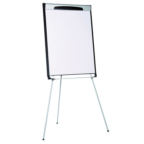 Picture of Tripod Extension Bar Magnetic Gold Ultra Dry Erase Easel, 29" x 41", White Surface, Black/Satin Aluminum Frame