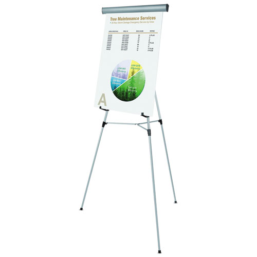 Picture of Telescoping Tripod Display Easel, Adjusts 38" to 69" High, Metal, Silver