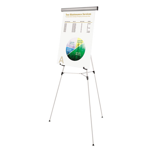 Picture of Telescoping Tripod Display Easel, Adjusts 38" to 69" High, Metal, Silver