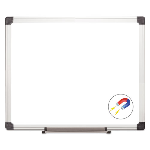 Picture of Value Lacquered Steel Magnetic Dry Erase Board, 24" x 36", White Surface, Satin Aluminum Frame