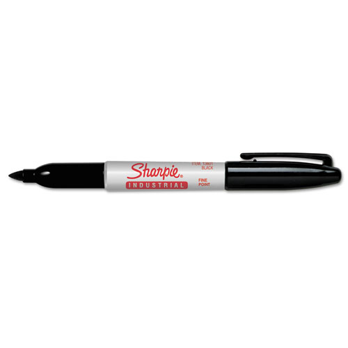 Picture of Industrial Permanent Marker, Fine Bullet Tip, Black, Dozen