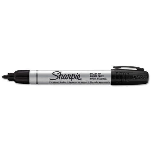 Picture of Durable Metal Barrel Permanent Marker, Medium Bullet Tip, Black