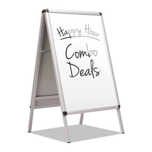 Picture of Improv A-Frame Sign with Total Erase Surface, Aluminum, 28.5 x 42, Silver