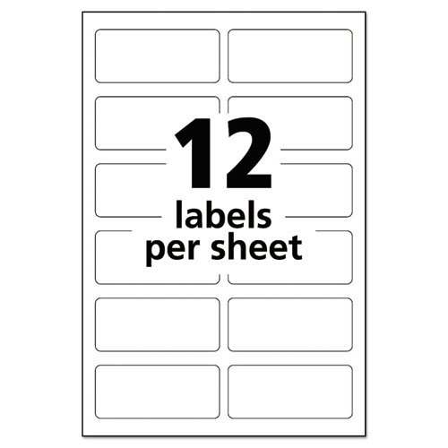 Picture of Durable Permanent Multi-Surface ID Labels, Inkjet/Laser Printers, 0.75 x 1.75, White, 12/Sheet, 10 Sheets/Pack