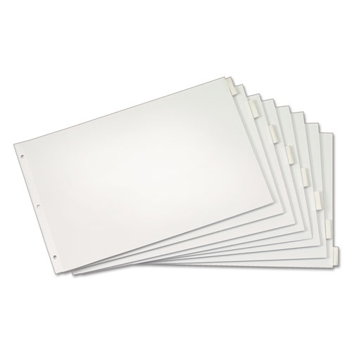 Picture of Paper Insertable Dividers, 8-Tab, 11 x 17, White, Clear Tabs, 1 Set