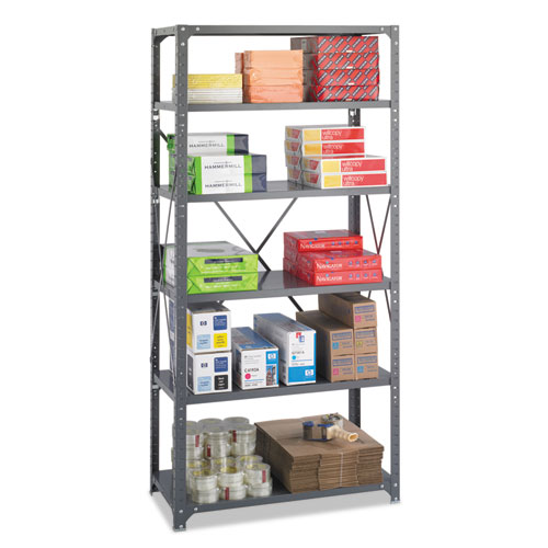 Picture of Commercial Steel Shelving Unit, Six-Shelf, 36w x 18d x 75h, Dark Gray