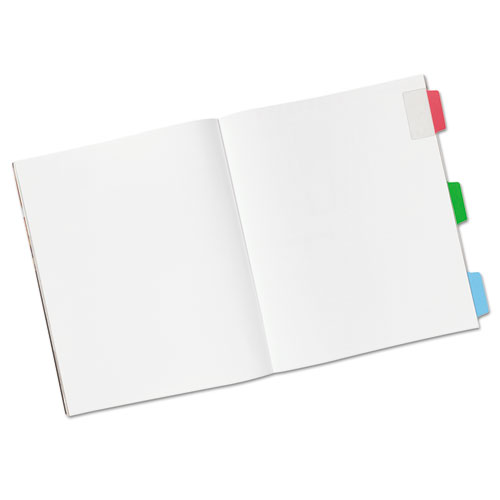 Picture of Ultra Tabs Repositionable Tabs, Standard: 2" x 1.5", 1/5-Cut, Assorted Colors (Blue, Green and Red), 24/Pack