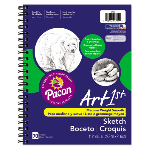 Picture of Art1st Sketch Diary, 60 lb Text Paper Stock, Blue Cover, (70) 11 x 8.5 Sheets