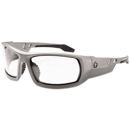 Skullerz Odin Safety Glasses, Gray Frame/clear Lens, Anti-Fog,nylon/polycarb