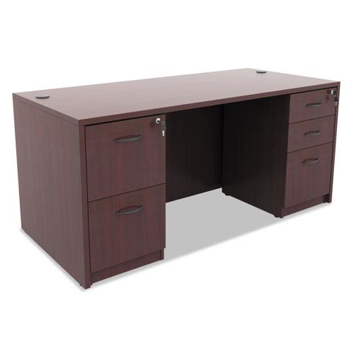 Picture of Alera Valencia Series Full Pedestal File, Left or Right, 2 Legal/Letter-Size File Drawers, Mahogany, 15.63" x 20.5" x 28.5"