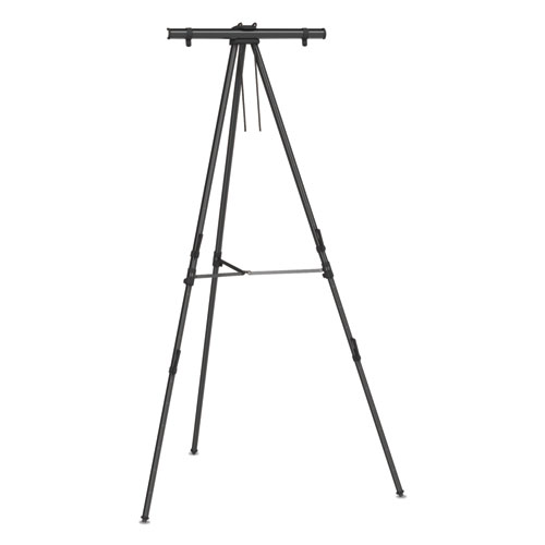 Picture of Aluminum Heavy-Duty Display Easel, 38" to 66" High, Aluminum, Black