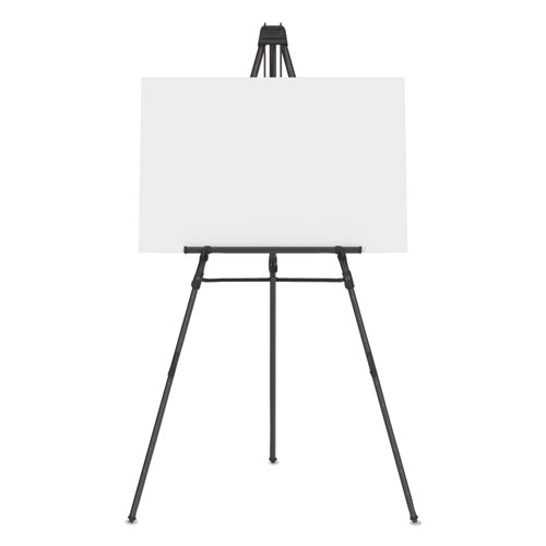 Picture of Aluminum Heavy-Duty Display Easel, 38" to 66" High, Aluminum, Black