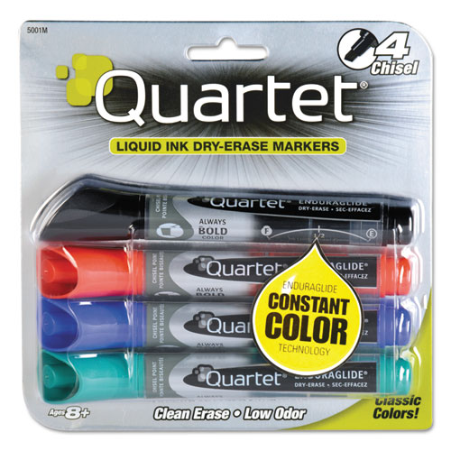 Enduraglide+Dry+Erase+Marker%2C+Broad+Chisel+Tip%2C+Assorted+Colors%2C+4%2Fset