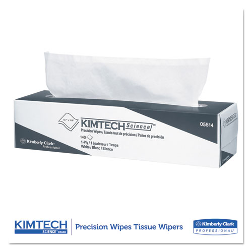 Picture of Precision Wiper, POP-UP Box, 1-Ply, 14.7 x 16.6, Unscented, White, 144/Box, 15 Boxes/Carton