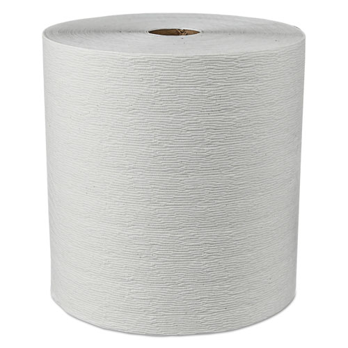 Picture of Hard Roll Paper Towels with Premium Absorbency Pockets, 1-Ply, 8" x 600 ft, 1.5" Core, White, 6 Rolls/Carton