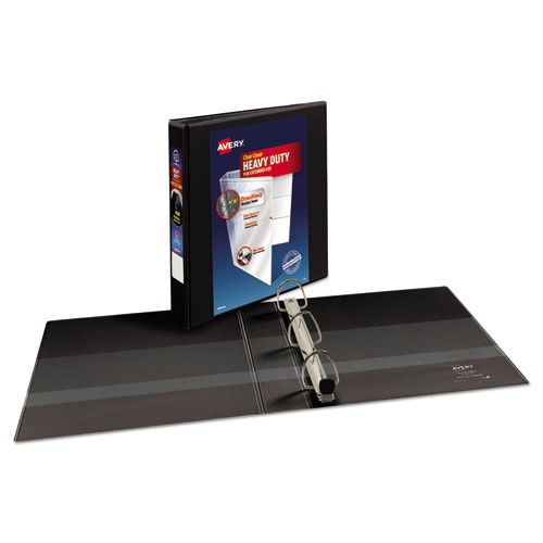 Picture of Heavy-Duty View Binder with DuraHinge and One Touch EZD Rings, 3 Rings, 1.5" Capacity, 11 x 8.5, Black