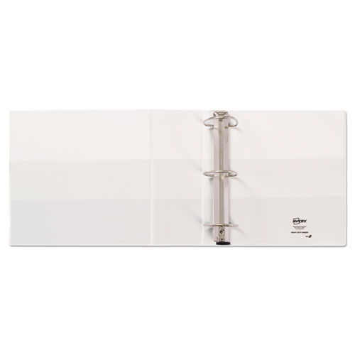 Picture of Heavy-Duty View Binder with DuraHinge and Locking One Touch EZD Rings, 3 Rings, 4" Capacity, 11 x 8.5, White