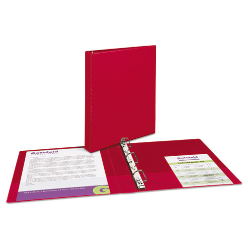 Picture of Durable Non-View Binder with DuraHinge and Slant Rings, 3 Rings, 1" Capacity, 11 x 8.5, Red