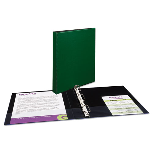 Picture of Durable Non-View Binder with DuraHinge and Slant Rings, 3 Rings, 1" Capacity, 11 x 8.5, Green