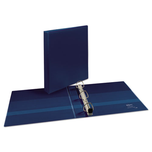 Picture of Heavy-Duty View Binder with DuraHinge and One Touch EZD Rings, 3 Rings, 1" Capacity, 11 x 8.5, Navy Blue