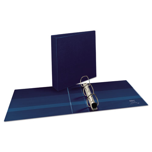 Picture of Heavy-Duty View Binder with DuraHinge and One Touch EZD Rings, 3 Rings, 2" Capacity, 11 x 8.5, Navy Blue