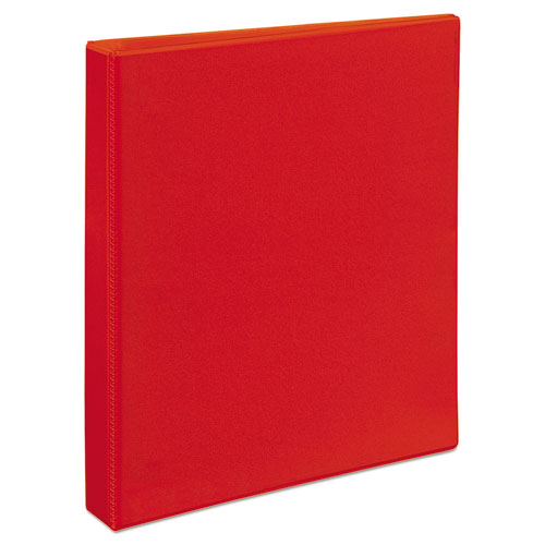 Picture of Heavy-Duty View Binder with DuraHinge and One Touch EZD Rings, 3 Rings, 1" Capacity, 11 x 8.5, Red