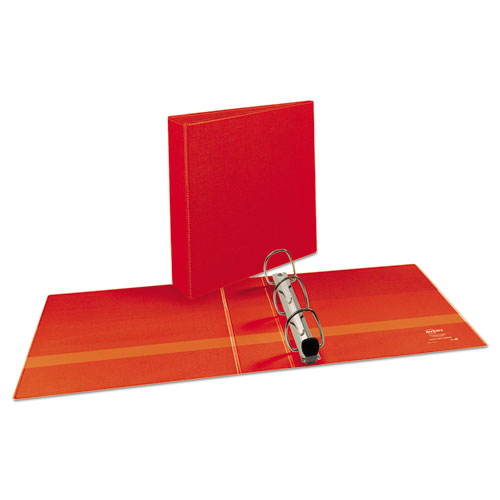 Picture of Heavy-Duty View Binder with DuraHinge and One Touch EZD Rings, 3 Rings, 2" Capacity, 11 x 8.5, Red