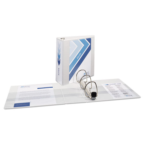 Picture of Heavy-Duty View Binder with DuraHinge and Locking One Touch EZD Rings, 3 Rings, 4" Capacity, 11 x 8.5, White