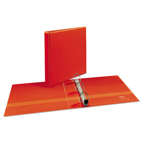 Picture of Heavy-Duty View Binder with DuraHinge and One Touch EZD Rings, 3 Rings, 1.5" Capacity, 11 x 8.5, Red