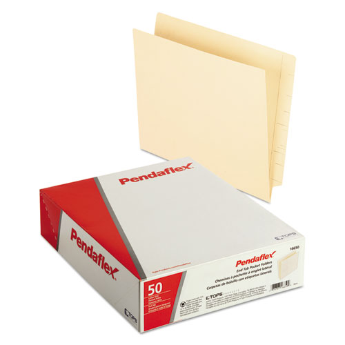 Picture of Manila End Tab Pocket Folder, Straight Tabs, Letter Size, Manila, 50/Box