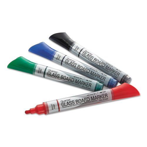 Picture of Premium Glass Board Dry Erase Marker, Broad Bullet Tip, Assorted Colors, 4/Pack