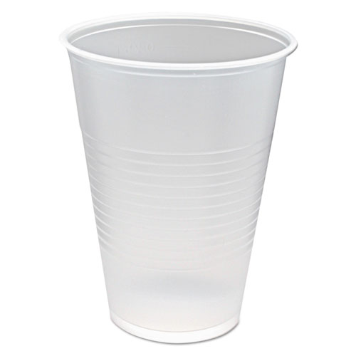 Picture of RK Ribbed Cold Drink Cups, 10 oz, Clear, 100/Sleeve, 25 Sleeves/Carton