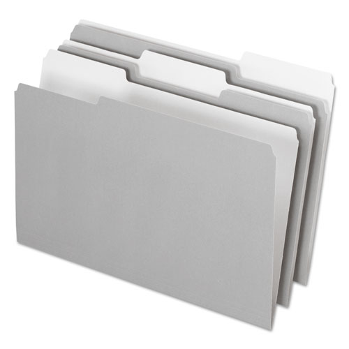 Picture of Interior File Folders, 1/3-Cut Tabs: Assorted, Legal Size, Gray, 100/Box